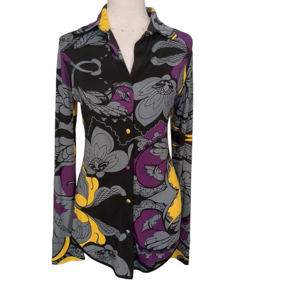 Analili Tops - Analili Top Blouse color black grey yellow size xs
